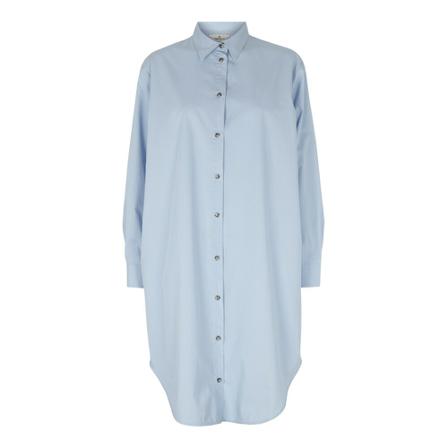 Basic Apparel Vilde Loose Shirt Kjole Blå, Dame