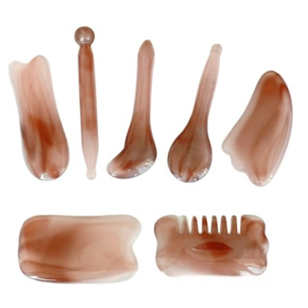 7 kpl Gua Sha -setti, Hartsi Gua Sha -setti kasvoille ja kaulan kivuille