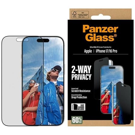 PanzerGlass Erittäin leveä EasyAligner-suojalasi iPhone 17 / 16 Pro -malliin