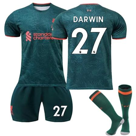 Uusi kausi 22-23 Liverpoolin vieraspaita lapsille ja aikuisille - Täydellinen DARWIN 27 DARWIN 27 Kids 20(110-120CM)