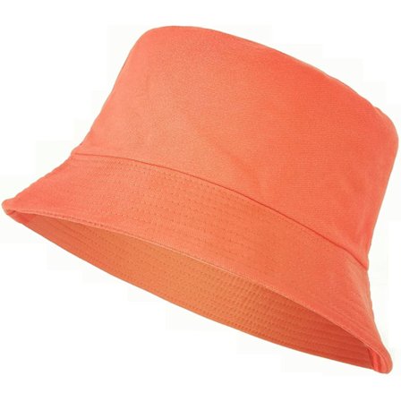 Unisex solhatt med bøttehatt i ensfarget for menn og kvinner (oransje)