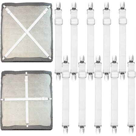 Förpackning med 10 platta lakansträckare, 65-240 cm spännare för lakan, dra-på-lakanhållare, lakansträckare med SZRH A-F [DB]