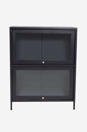 Venture Home - Lavt vitrineskab Bonnie - Sort - Skabe - Fra Homeroom