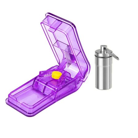 1 sett pilledeler for små eller store piller (blå)