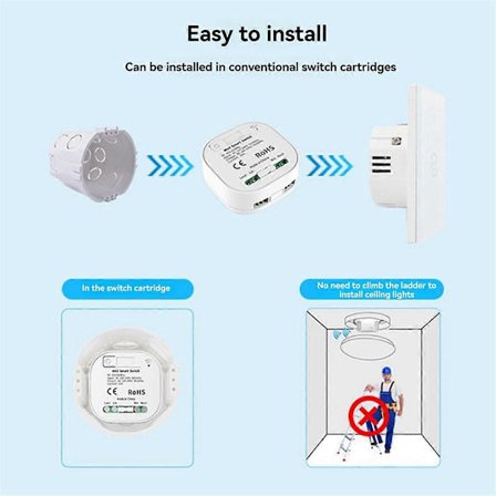 Selvdrevet trådløs lysbryter og mottakersett fjernkontroll veggbryter belysningsarmaturer