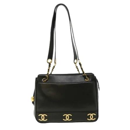 Chanel Vintage, Pre-owned Leather chanel-bags Zwart, Dames, Maat:ONE Size