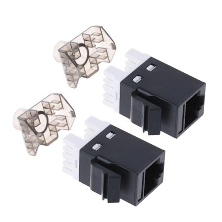 2 stk UTP CAT6 netværksmodul RJ45-stik Kabeladapter Keystone-stik