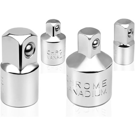 4 st Ratchet Adapter Hylsadapter Set 1/2" till 3/8", 3/8" till 1/2", 1/4" till 3/8", 3/8" till 1/4" Reduceringsadaptrar för Hylsor och Bits