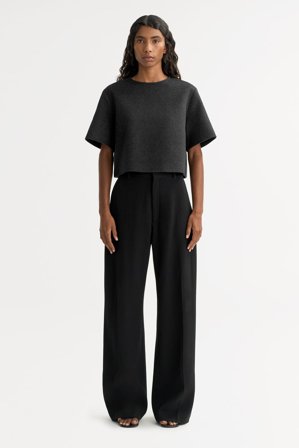 Soft Goat - Woven Top - Kashmirtröja dam - M - Charcoal