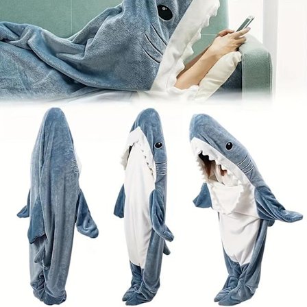 1pc Shark Blanket Adult Boys Girls Shark Blanket Wearable Shark Blanket Shark