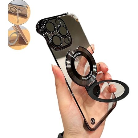 Magnetisk ramlöst case för Iphone 15 Pro Max/iphone 15 Pro med osynligt ringställ