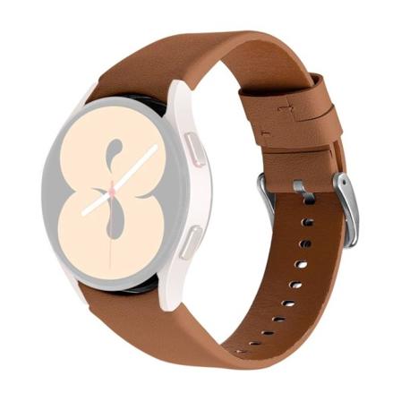 Aitoa nahkaa oleva ranneke Samsung Galaxy Watch 4 - Ruskea Brown