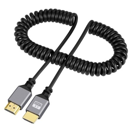 4K@60Hz HDMI-kompatibel med HDMI/MINI HDMI/ Micro HDMI/ Spiralformet forlengelseskabel Fleksibel spiral kabel hann til hann-kontakt null - 1