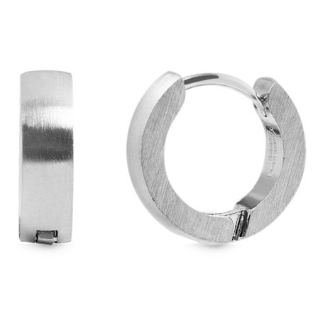 Klassiska Blanka Små Silver Hoop Örhängen i Rostfritt Stål 13 mm