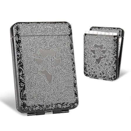 Vintage Cigarettetui för Weed - Metall Cigaretthållare, Peaky Blinders Box för 16 King Size 84mm Cigaretter, Unika Födelsedagspresenter (svart)