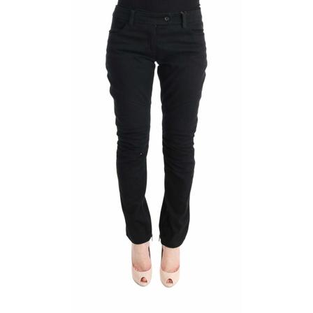 Ermanno Scervino Cotton Slim Fit Casual Bukser Sort, Dame