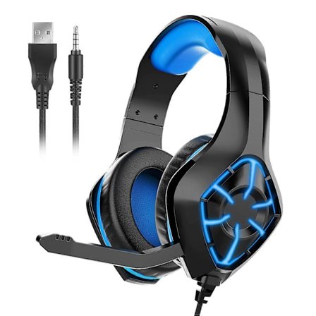 Trådløst Bluetooth Gaming Headset med Mikrofon til PC PS4 PS5 Gamer Stereo E-sports Headset [DB]