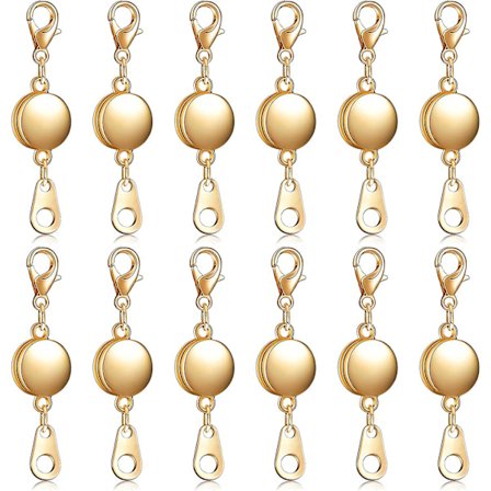 12 st Låsande Magnetlås Runda Halsband Armband Smycken