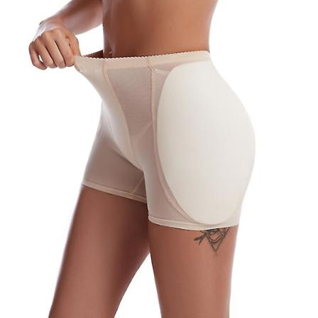 Kvinnors Butt Lifter Shapewear Hip Pads Enhancer Trosor Shaper Boyshort BEIGE S