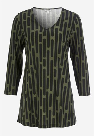 Cellbes of Sweden - Mönstrad trikåtunika - grön / mönstrad - för damer - 58/60