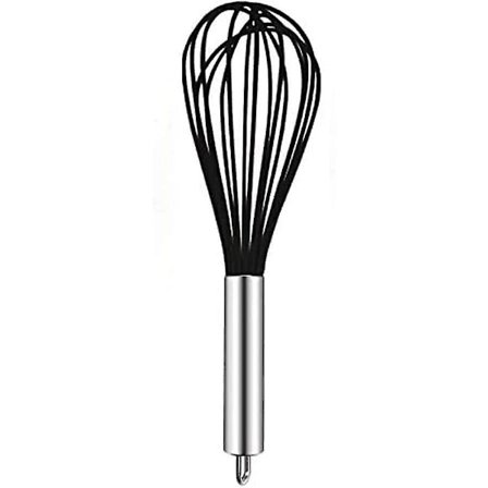 Kjøkkenvisp i silikon, ballong Mini ståltrådvisp, rustfritt stål og silikon Non-stick belegg Hånd Egg Mikser, For Blanding Pisking Slå Røring 2