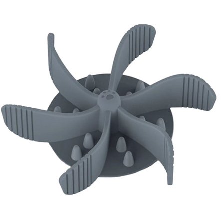 Grå Slow Feed Skål, Anti Gluttonous Hund Insats Slow Feed Skålar, 22 Stora Sugkoppar -- Blomform (för Smarta Hundar)