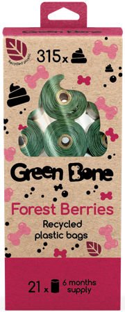 Green Bone Forest koirankakkapussit, 21 rullaa, 315 kpl - Green Bone