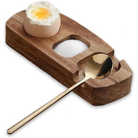 Æggebakke i træ – Rustik æggeholder til bordplade – Elegant opbevaringshylde til hjem og køkken