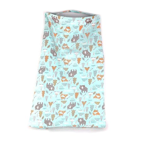 Åndbar blå ammeforklæde med elastiske skulderstropper