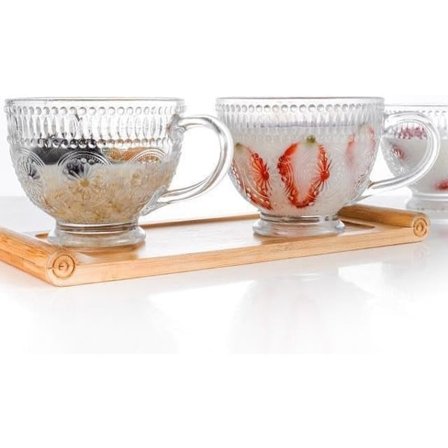 Nordisk Vintage Solsikke Morgenmadsprodukter Kaffe Te Kopper (Dobbeltpakke)