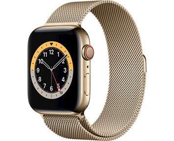 Apple-Watch Series 6 GPS + Cellular, 44mm Gold Stainless Steel Case with Gold Milanese Loop - B-vare-Personlig helse har en stor fremtid. Som er liten