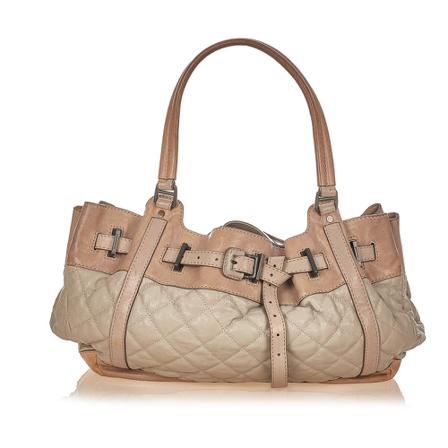 Burberry Vintage, Pre-owned Enmore Leather Shoulder Bag Grijs, Dames, Maat:ONE Size