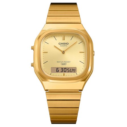 Casio Vintage AQ-240EG-9AEF gullftonet ana‐digi-klokke i resin for menn - Digitale klokker