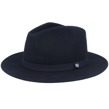 Brixton - Black - fedora - Hat - Messer Packable Black Fedora - Hatstore
