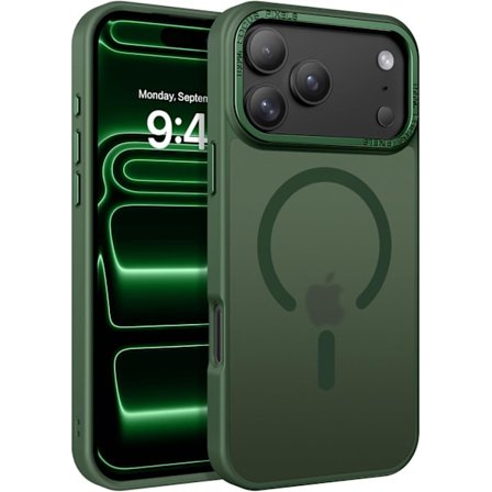 iPhone 17 Pro Max Deksel - Magsafe Frostet Deksel – Mørkegrønn