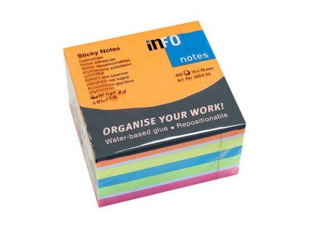 INFO Notes kub 75x75mm Brilliant - Lyreco - Kontorsmaterial - Notes och Post-It - Notes - Kuber