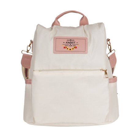 Sød rygsæk i pink og hvid farve, almindeligt brugt af studerende til pendling, rejse rygsæk med stor kapacitet