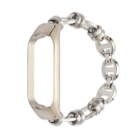 Xiaomi Mi Smart Band 4 / 3 moderiktigt klockarmband i rostfritt stål - Silver