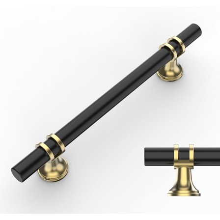 10 kpl Musta ja kulta keittiön kaapin vetimet 128mm, alumiiniseos, huonekalujen vetimet ruuveilla, laatikoihin, kaappeihin ja komeroihin UK0002