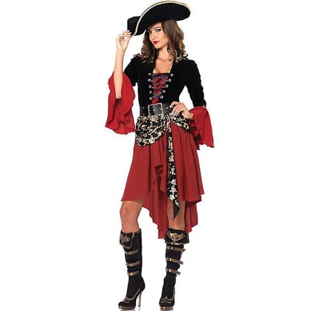 Halloween Tilbud Kvindelig Dødningehoved Piratkjole Klassiske Piratkostumer til Kvinder Cosplay Halloween Piratkostume -a Rød L Rød【YD】 Rød L