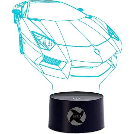 3D optisk illusionsnattlampa - 7 LED-färgförändrande lampa