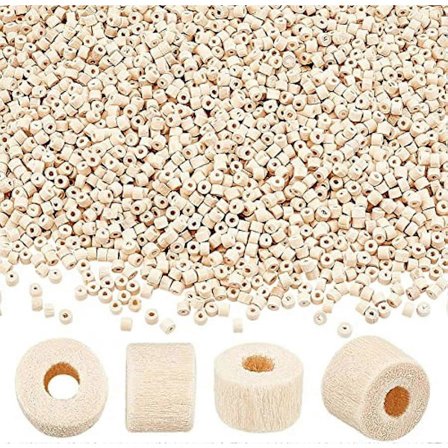3000 stk. Treperler 5mm Ubehandlede Rørformede Løse Treperler Ufarget Naturlig Tre Rørperler med 2mm Hull Tre Spacer Perler for Armbånd Halskjede 