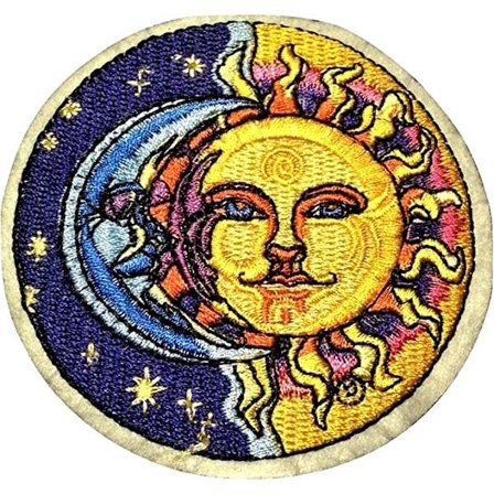 Patch broderad applikation sol måne och stjärnor mönster - strykjärn-på p