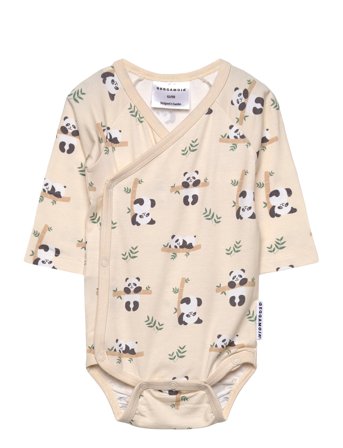 Geggamoja Bamboo Wrap Body Beige Panda - Cream - 62/68
