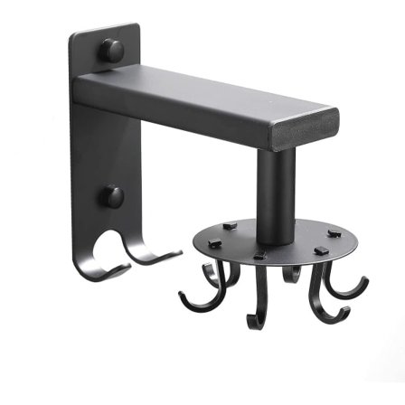 IC Seinäkiinnitettävä lusikkakoukku 6 kääntyvällä lusikkakoukulla ja 2 ripustuskoukulla