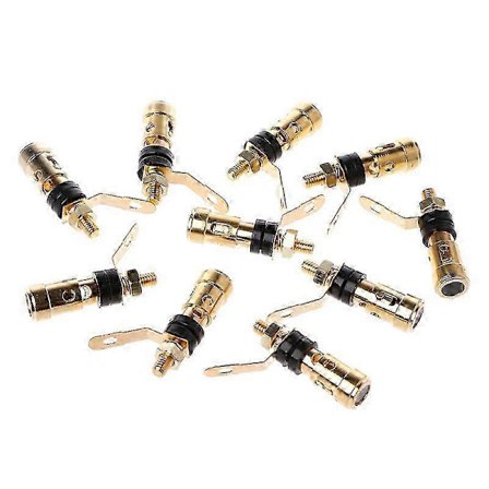 10 STK Messing Højttaler Binding Post Fjederbelastet Tryk Subwoofer Kurv Terminal