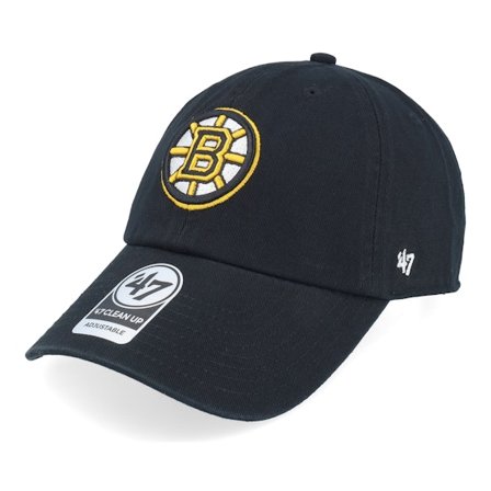 47 Brand - NHL - Black - unconstructed - Cap - Boston Bruins NHL Clean Up Cap Black Dad Cap - Hatstore