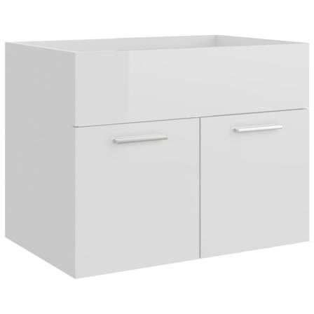 Vidaxl Tvättställsskåp Vit Högglans 60x38,5x46 Cm Konstruerat Tr Vit
