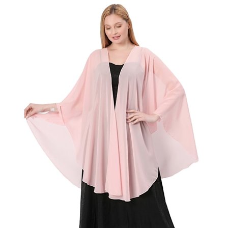Chiffon tørklæde Stola Bolero til damer til aftenkjole festlig bryllup