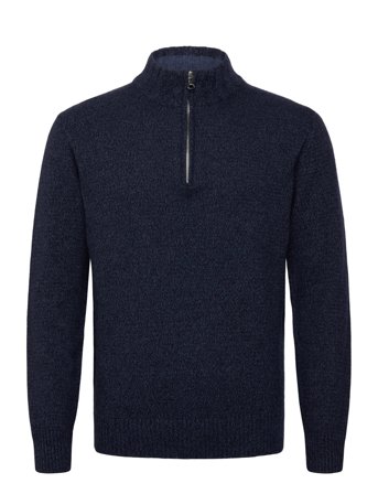 Oscar Jacobson Paul Half Zip - Navy - S